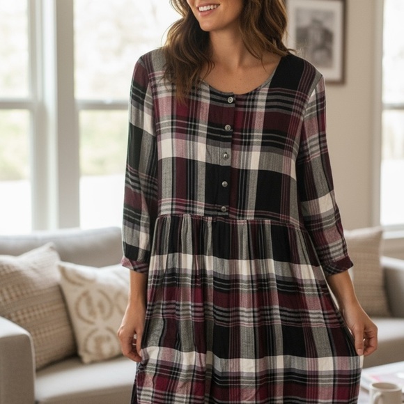 Orange Creek Checkered Button-Up dress - Picture 3 of 4